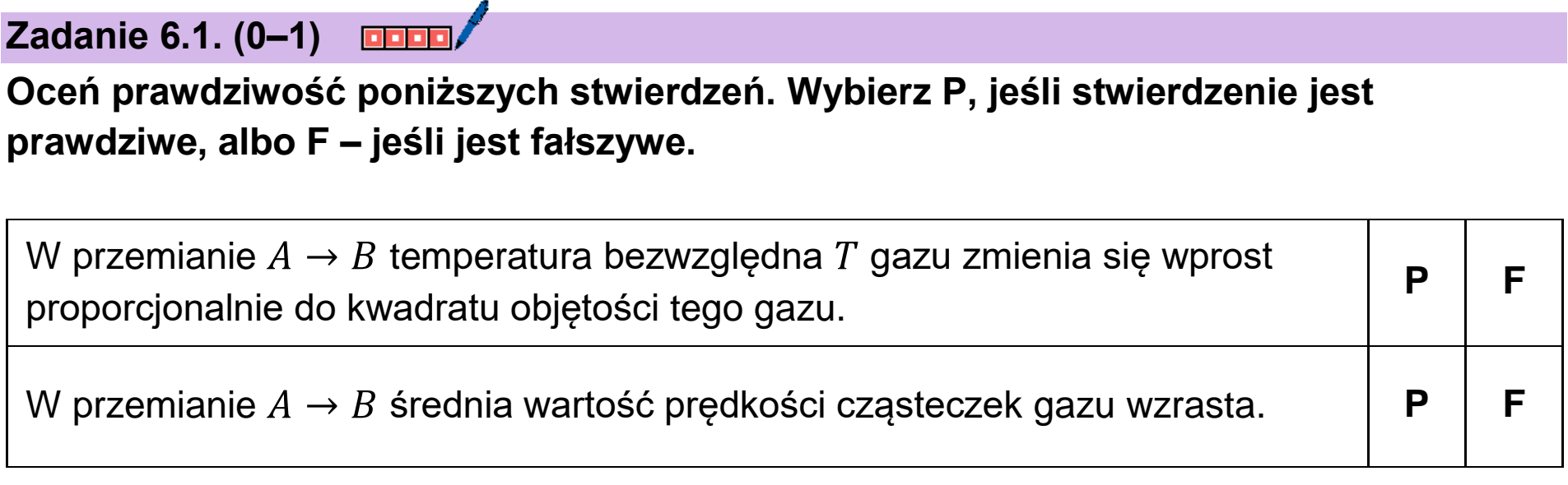 Matura, maj 2026, zadanie 6.1