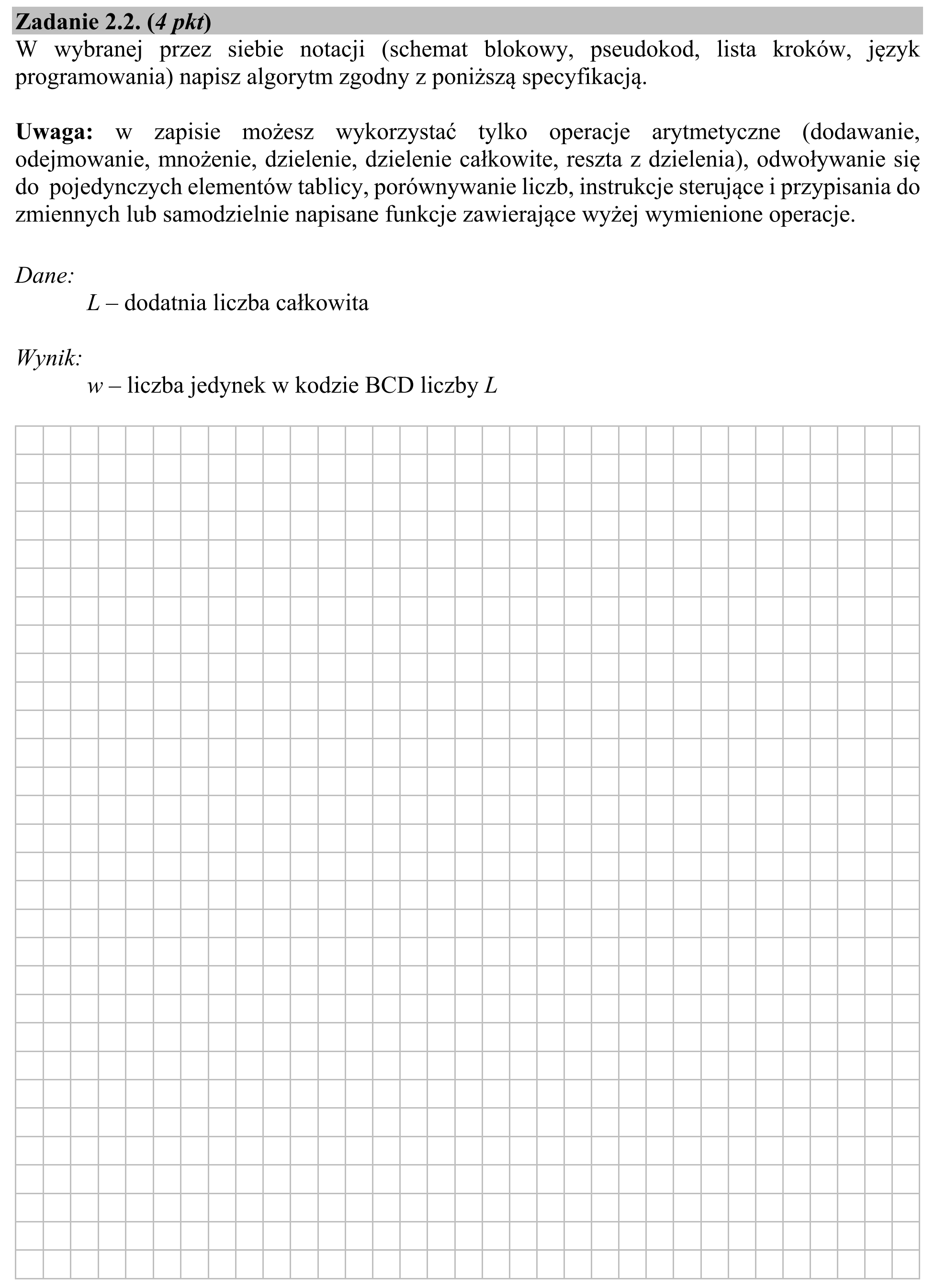 Matura, czerwiec 2020, zadanie 2.2