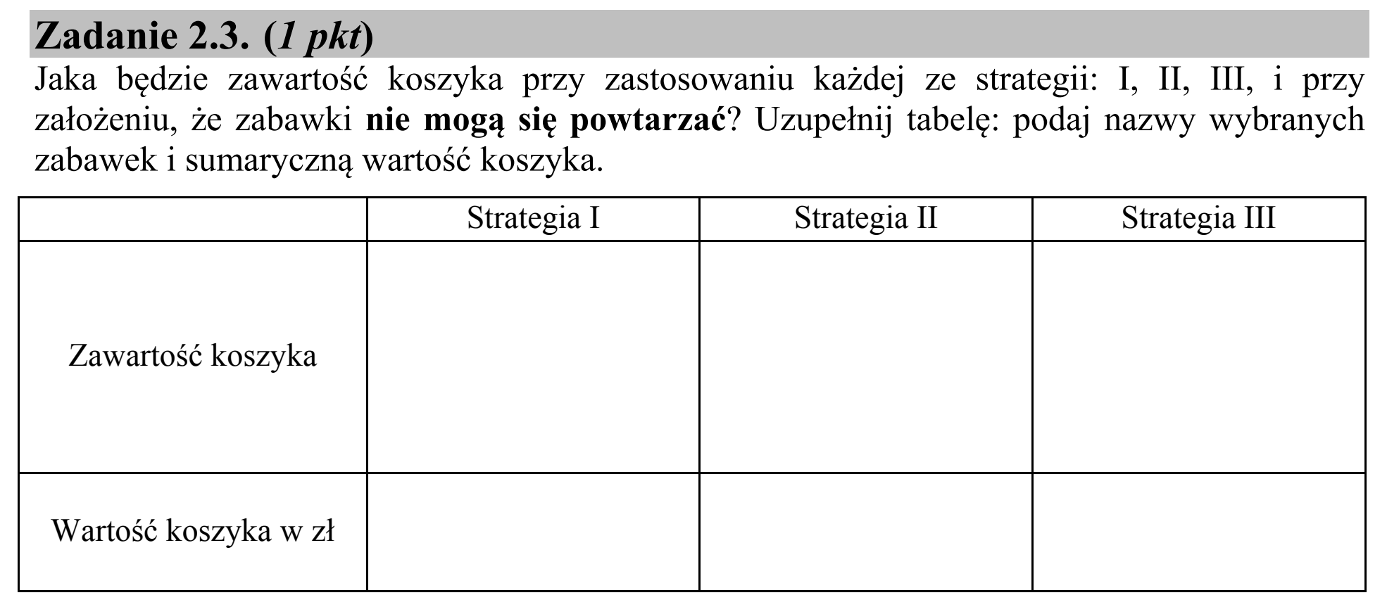 Matura, maj 2015, zadanie 2.3