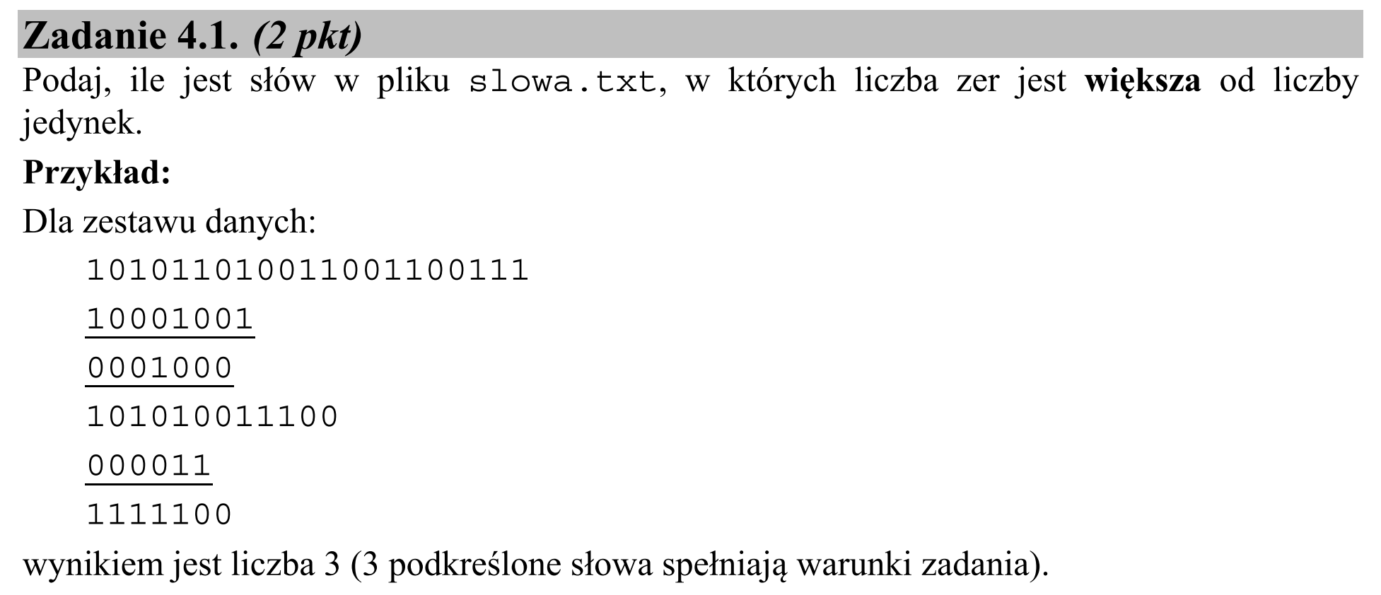 Matura, maj 2015, zadanie 4.1