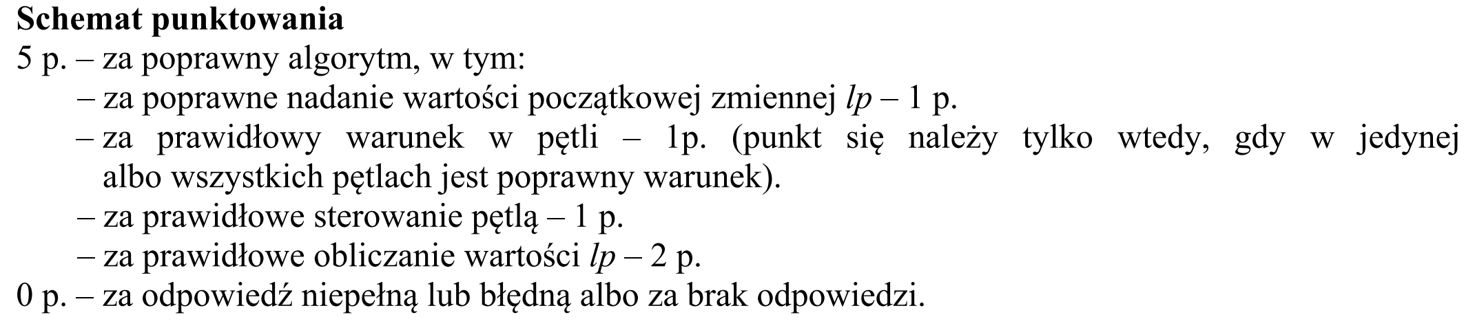 Matura, maj 2015, odpowiedź do zadania 1.2