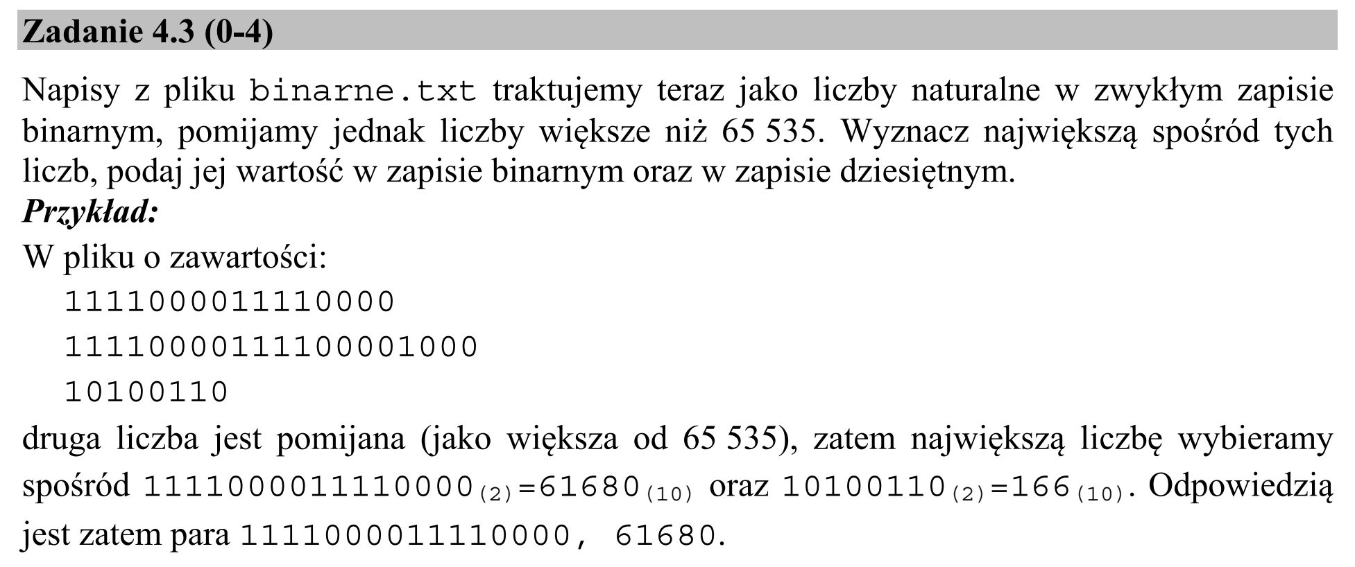 Matura, maj 2017, zadanie 4.3