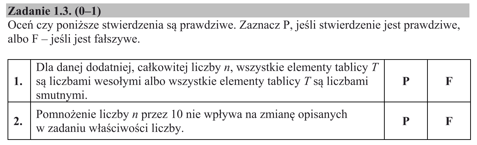 Matura, maj 2018, zadanie 1.3
