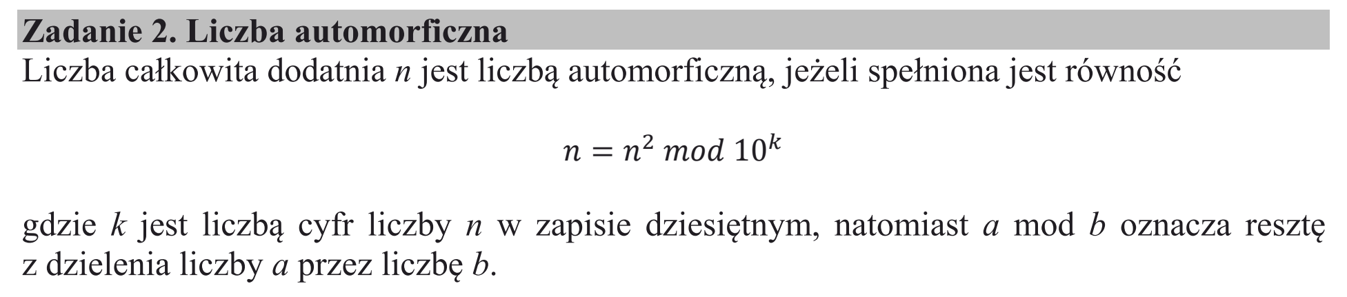 Matura, maj 2018, wstęp zadania 2