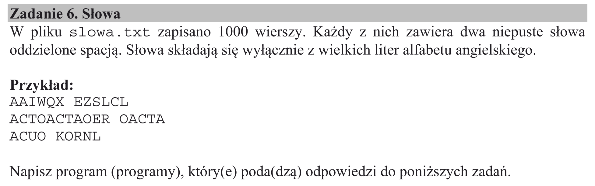 Matura, maj 2018, wstęp zadania 6