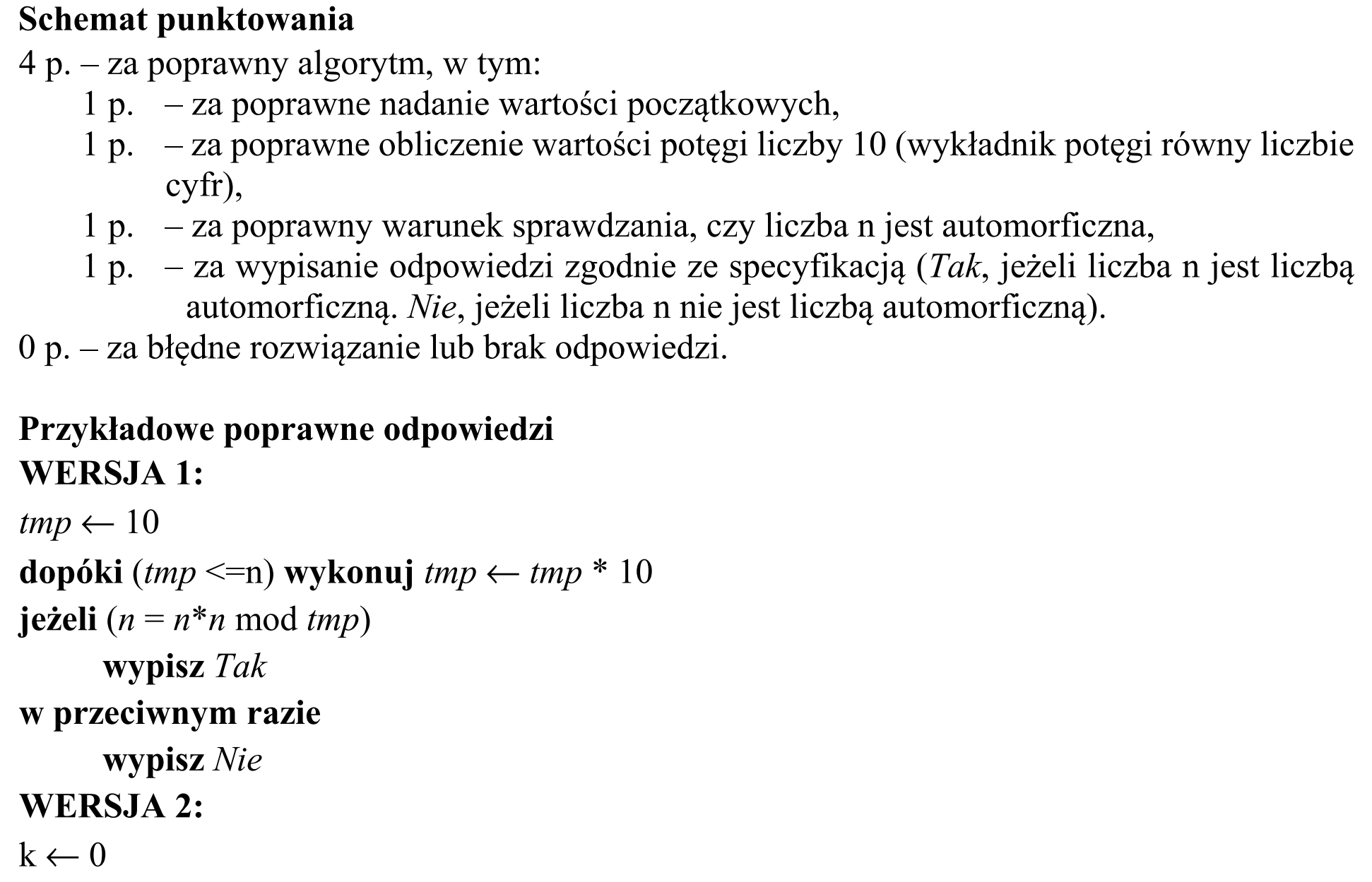 Matura, maj 2018, odpowiedź do zadania 2.2, fragment 1