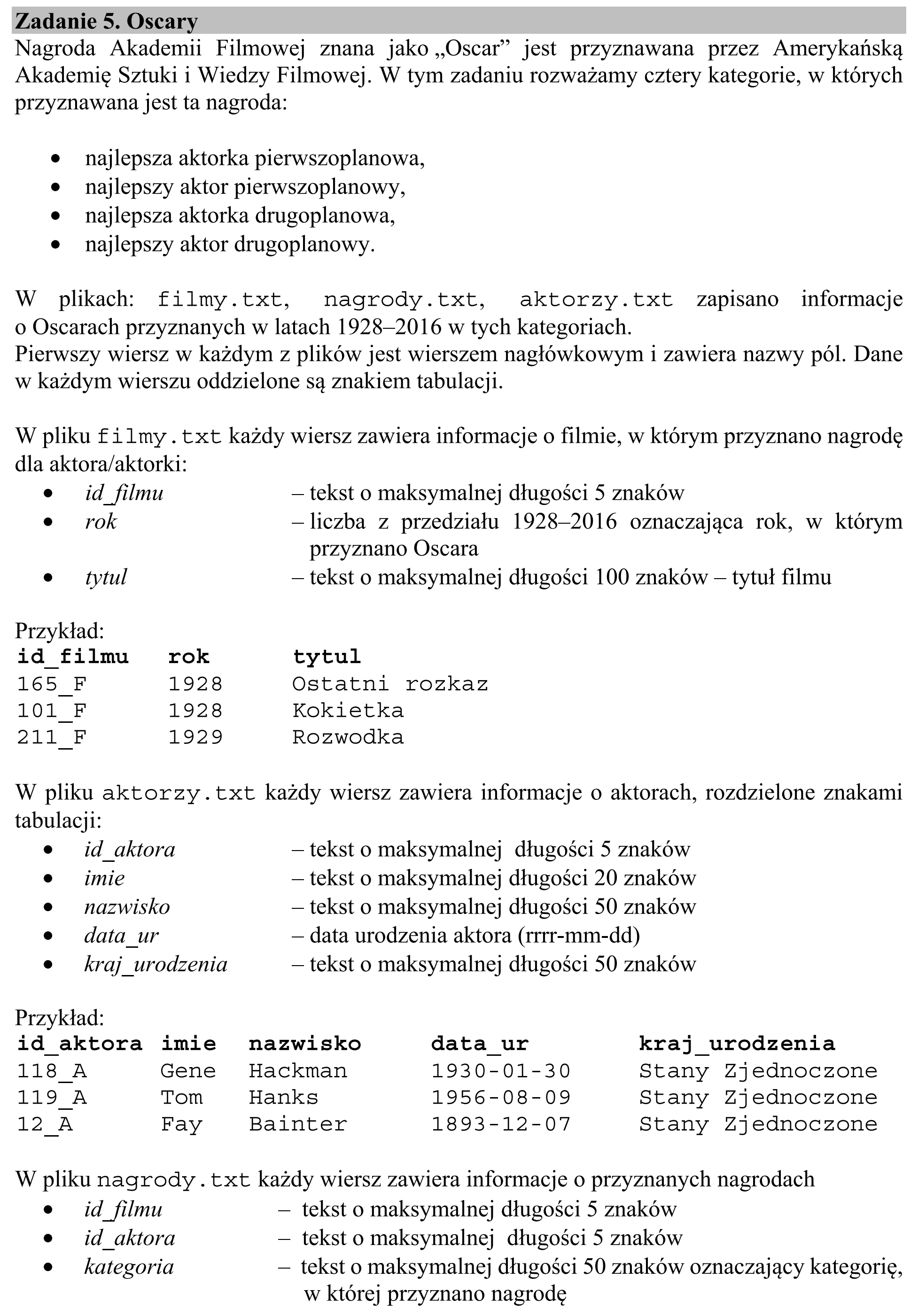 Matura, maj 2019, wstęp zadania 5, fragment 1