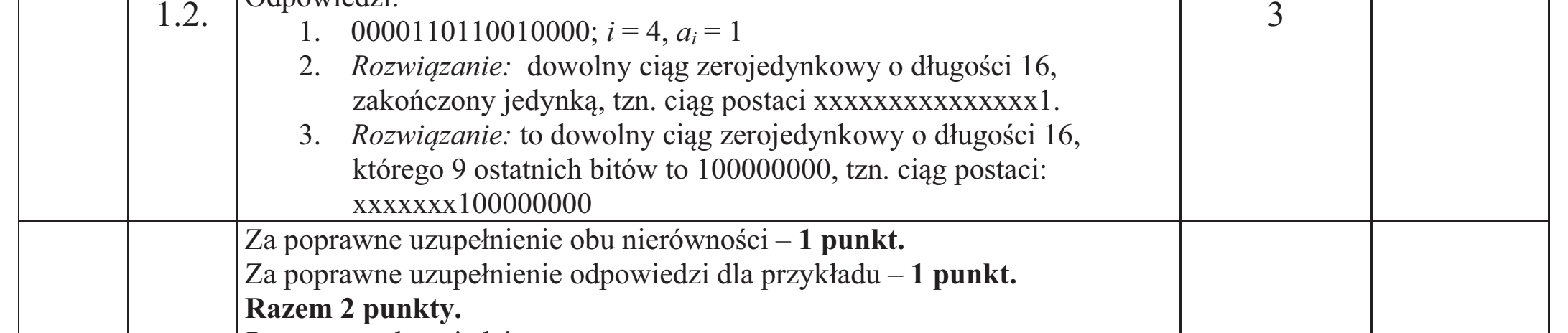 Matura dodatkowa, czerwiec 2015, odpowiedź do zadania 1.2