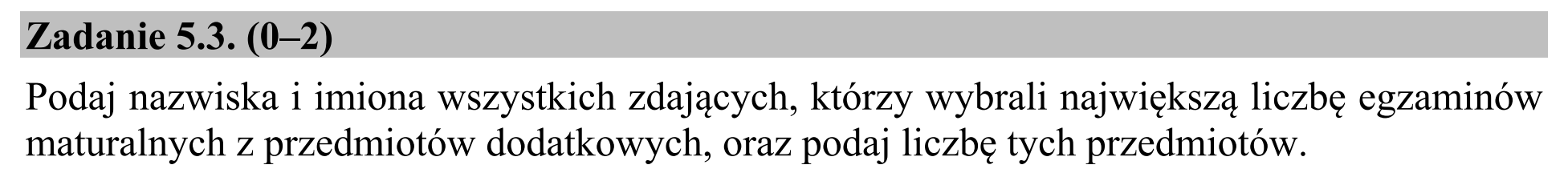 Matura dodatkowa, czerwiec 2016, zadanie 5.3