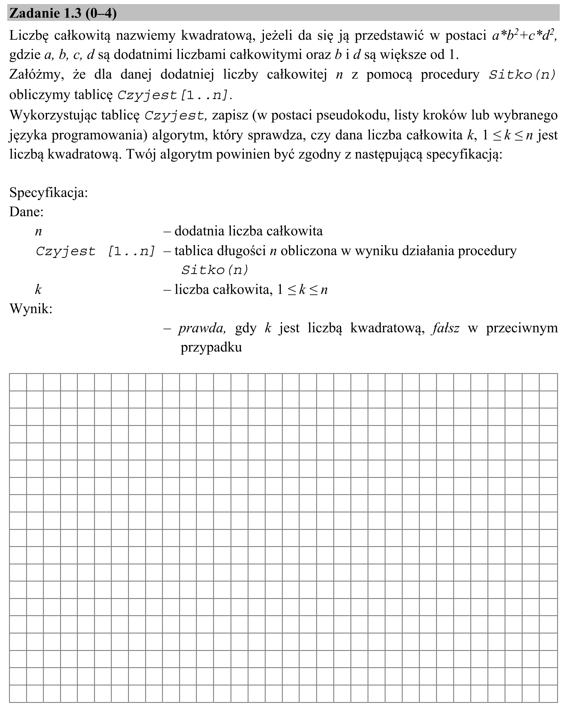 Matura dodatkowa, czerwiec 2017, zadanie 1.3