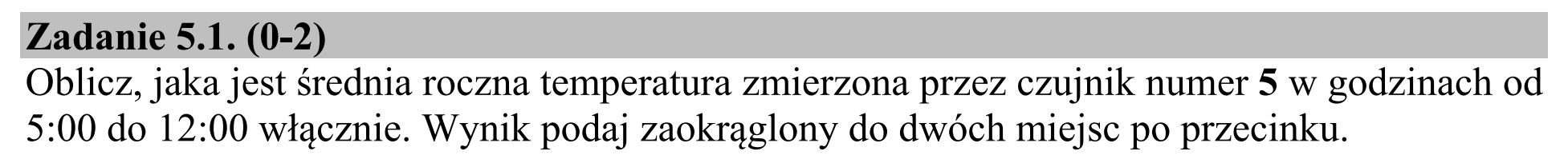 Matura dodatkowa, czerwiec 2018, zadanie 5.1