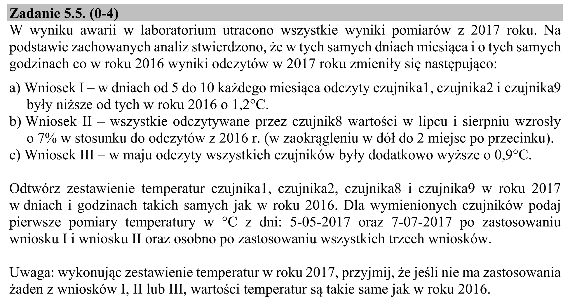 Matura dodatkowa, czerwiec 2018, zadanie 5.5