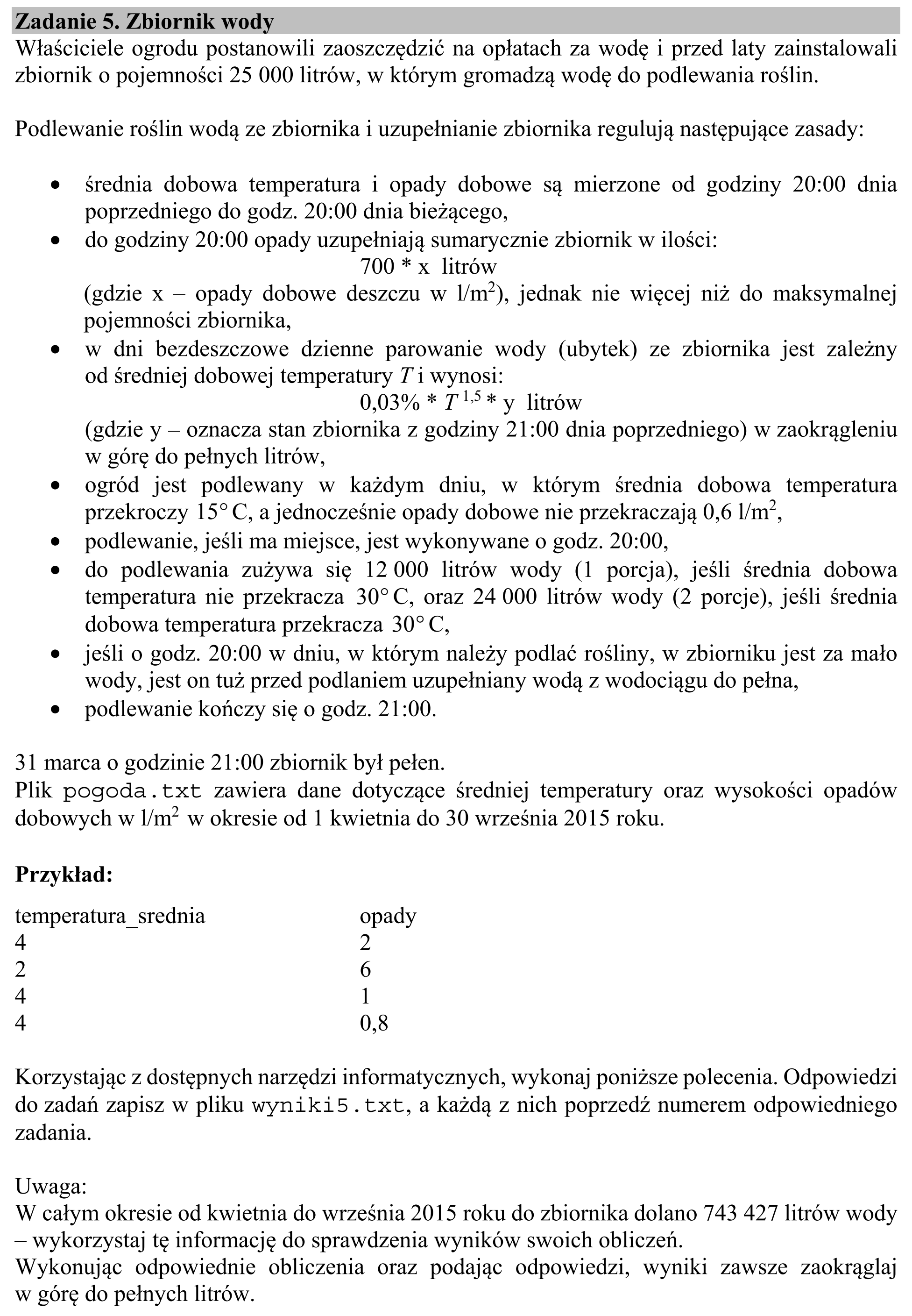 Matura dodatkowa, czerwiec 2019, wstęp zadania 5