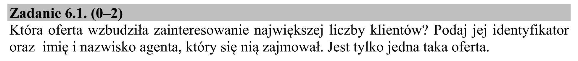 Matura dodatkowa, czerwiec 2019, zadanie 6.1