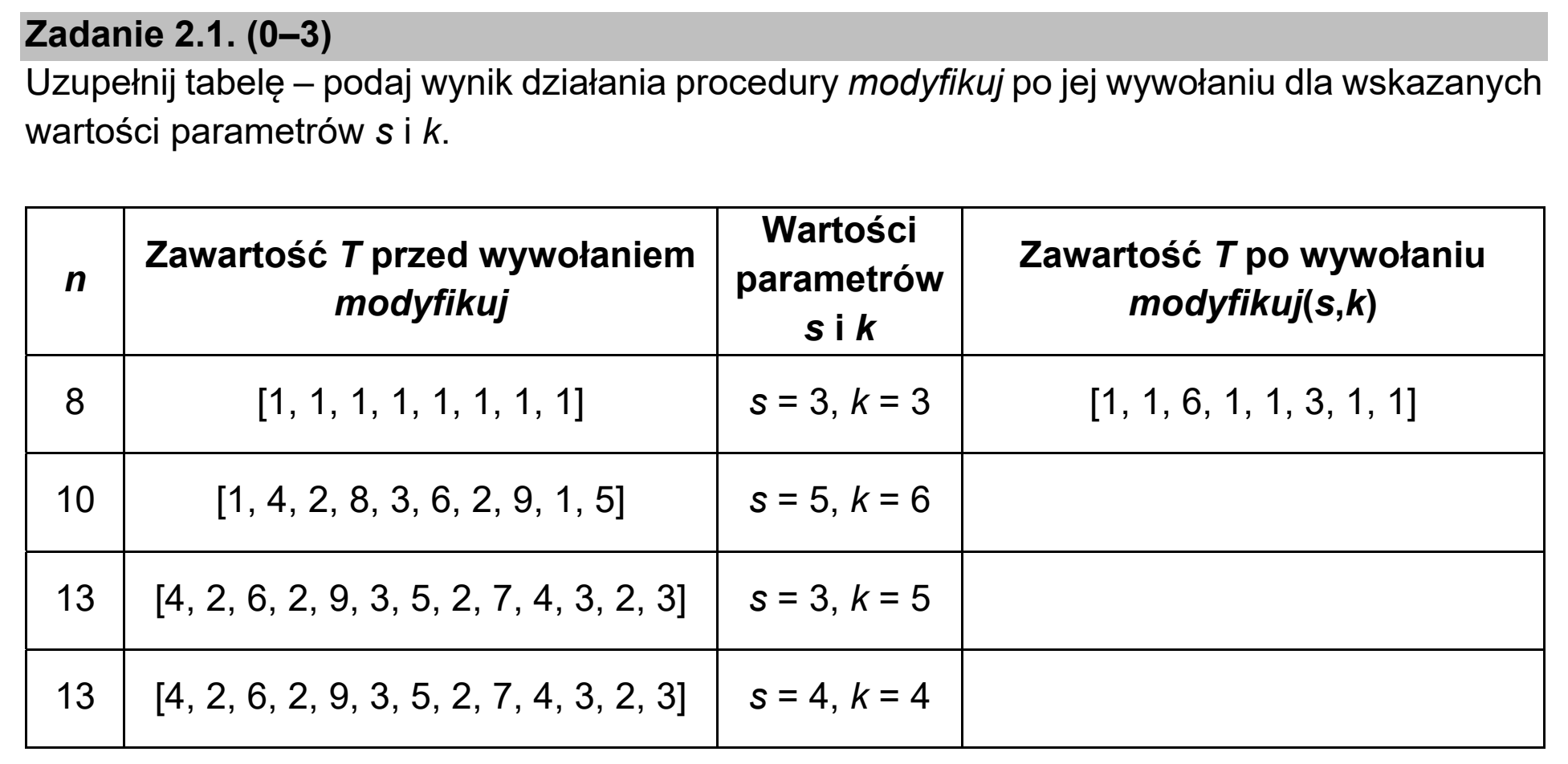 Matura dodatkowa, czerwiec 2021, zadanie 2.1