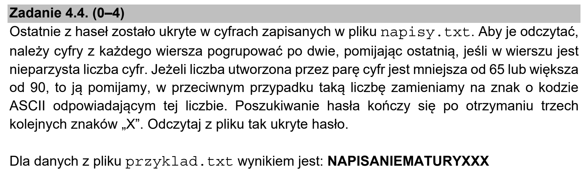 Matura dodatkowa, czerwiec 2021, zadanie 4.4
