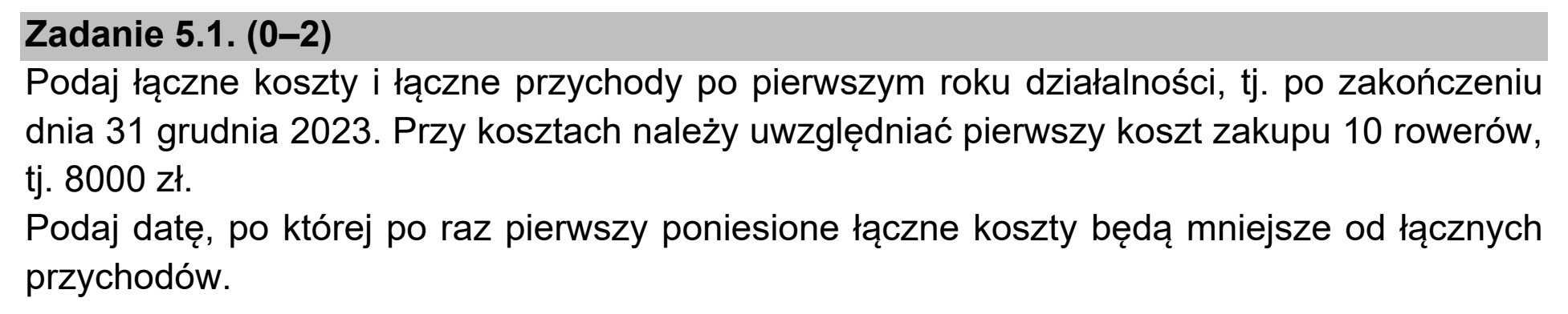 Matura dodatkowa, czerwiec 2021, zadanie 5.1