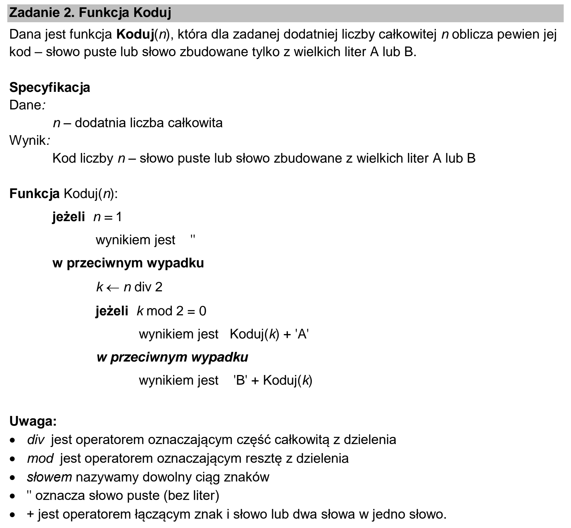 Matura dodatkowa, czerwiec 2022, wstęp zadania 2