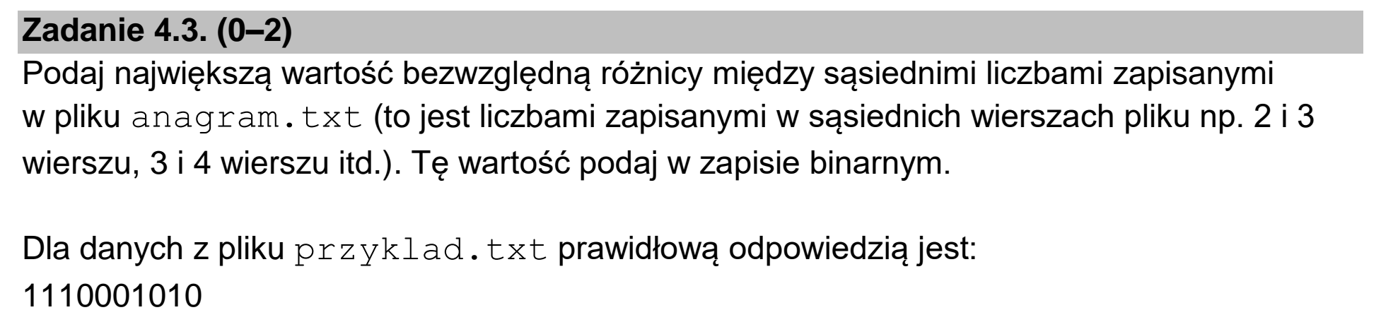 Matura dodatkowa, czerwiec 2023, zadanie 4.3