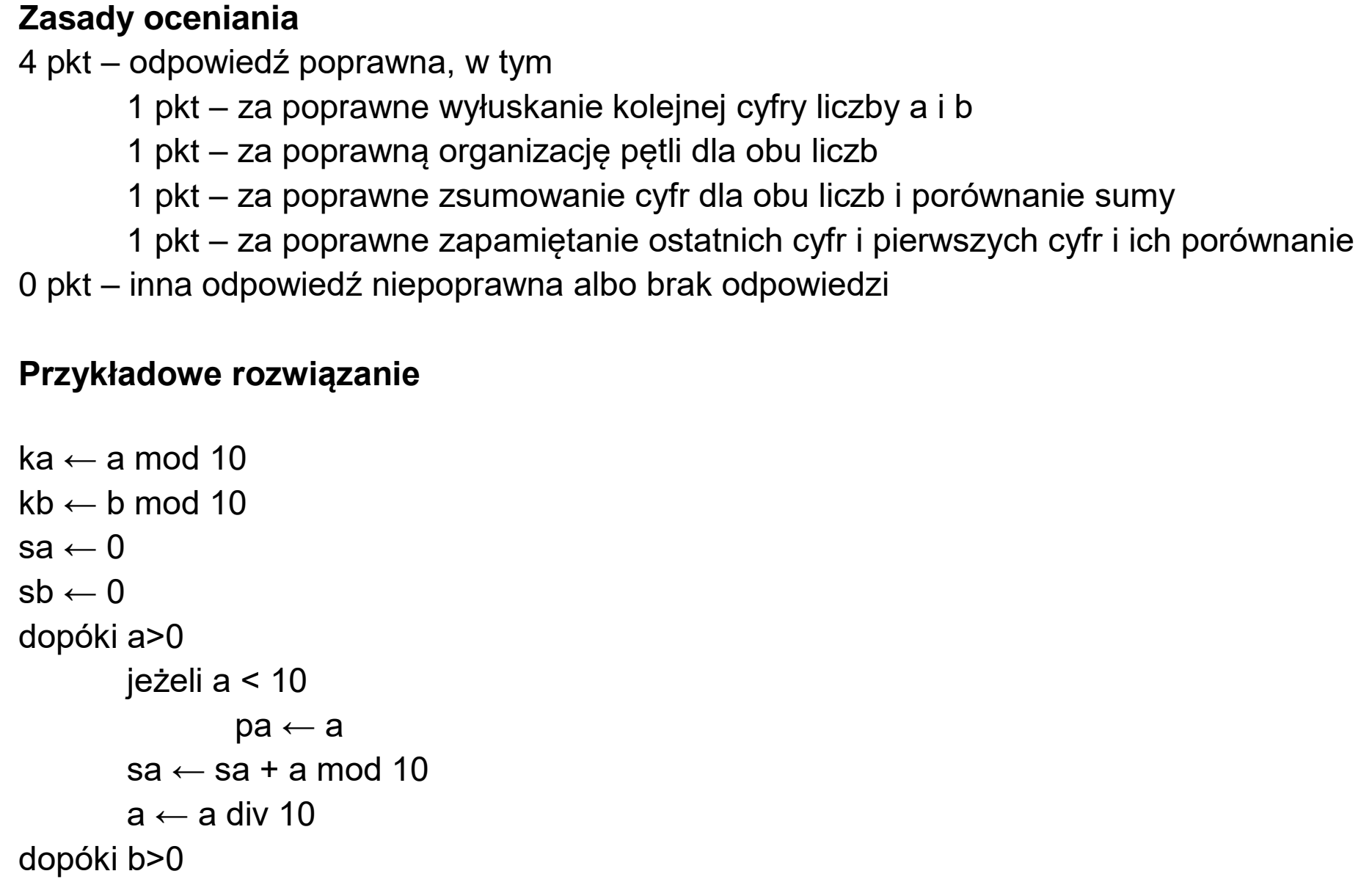 Matura dodatkowa, czerwiec 2023, odpowiedź do zadania 1.2, fragment 1