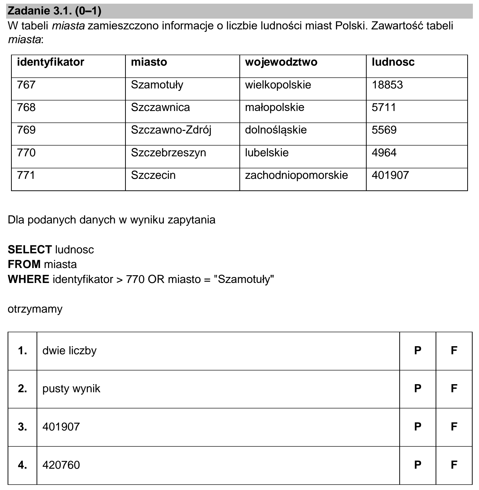 Matura dodatkowa, czerwiec 2024, zadanie 3.1