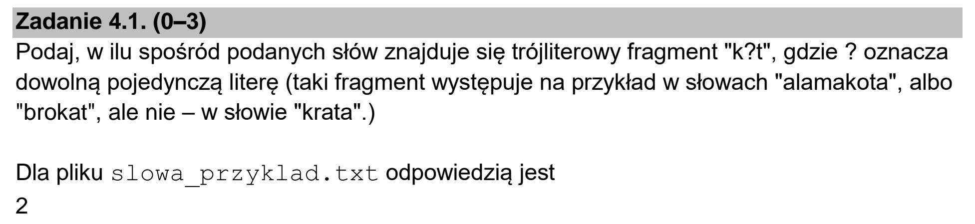 Matura dodatkowa, czerwiec 2024, zadanie 4.1