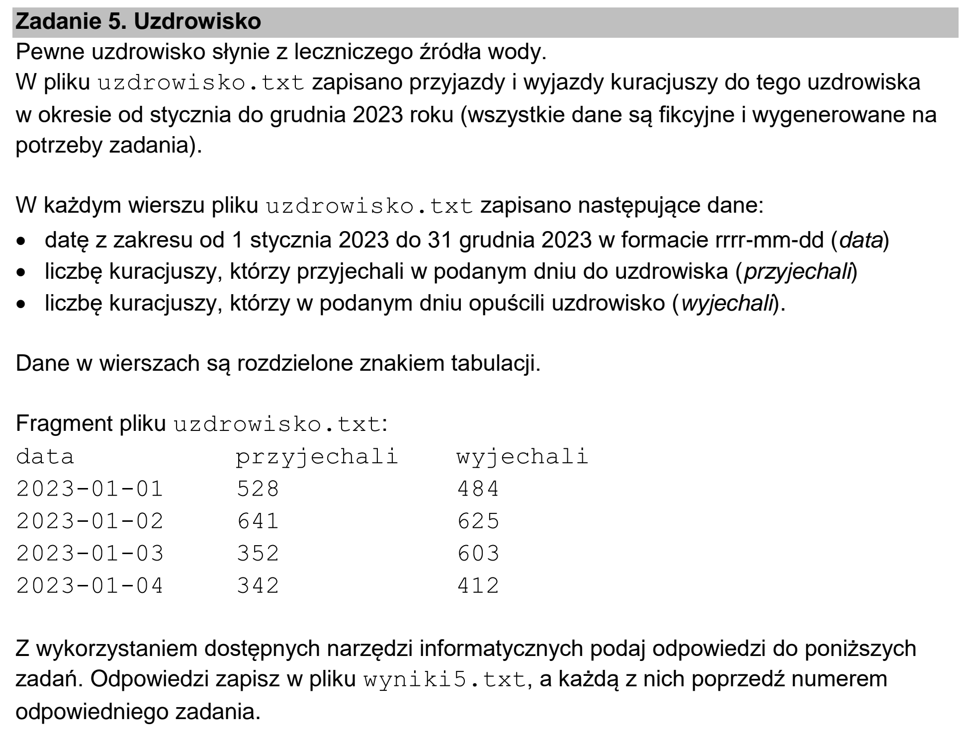 Matura dodatkowa, czerwiec 2024, wstęp zadania 5