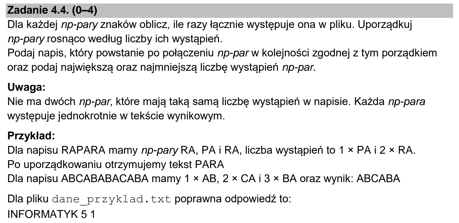 Matura dodatkowa, czerwiec 2026, zadanie 4.4