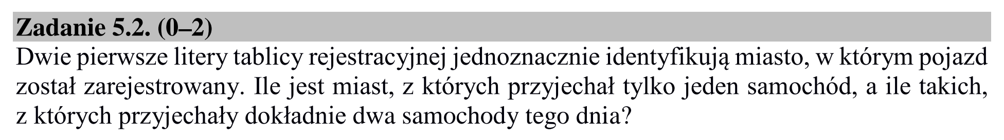 Matura dodatkowa, lipiec 2020, zadanie 5.2