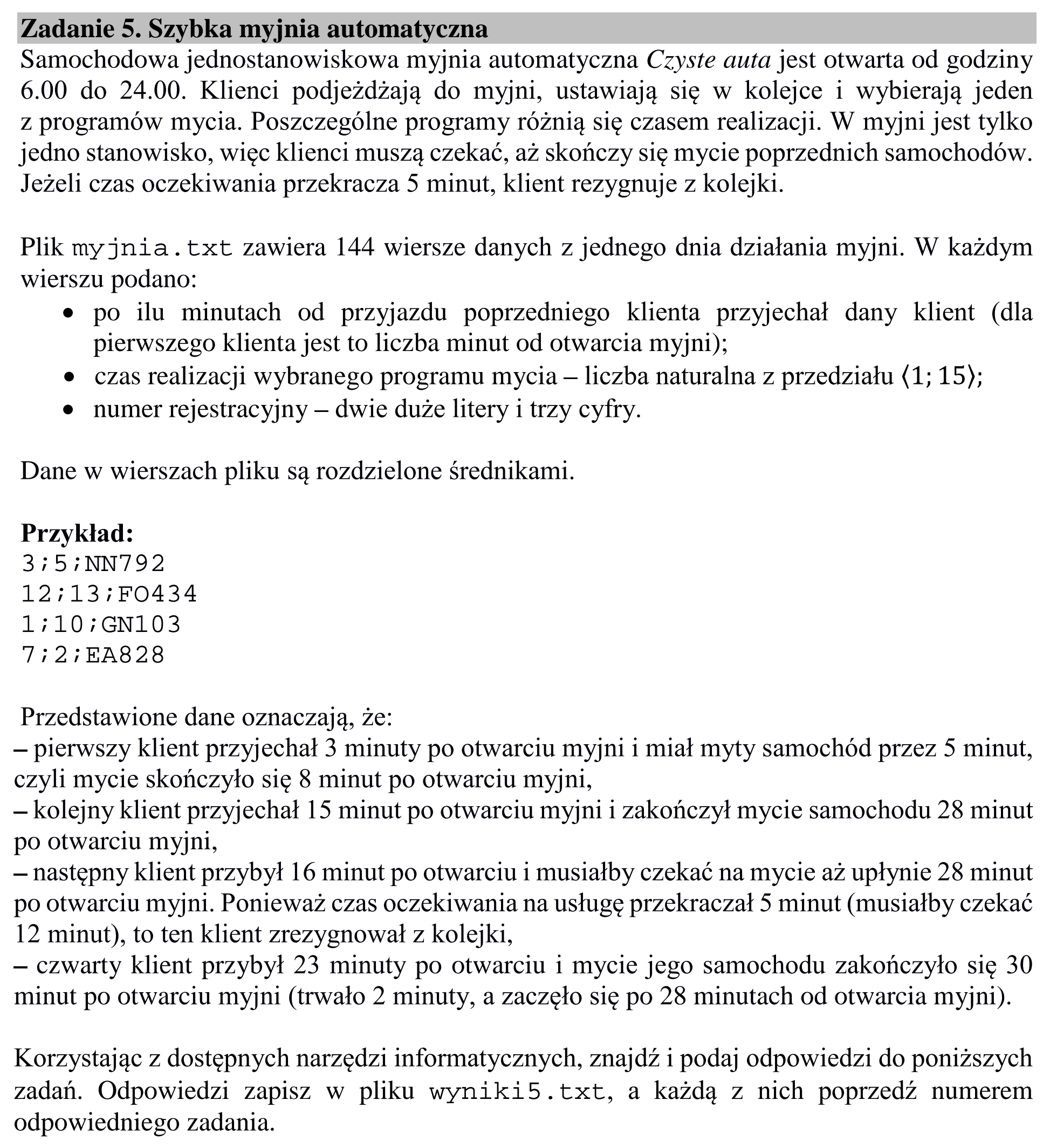 Matura dodatkowa, lipiec 2020, wstęp zadania 5
