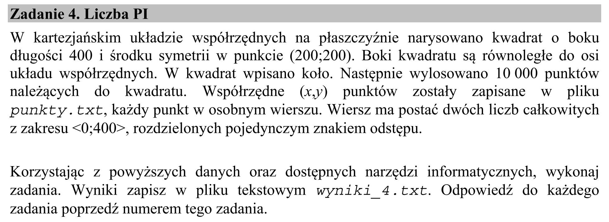 Matura, maj 2016, wstęp zadania 4