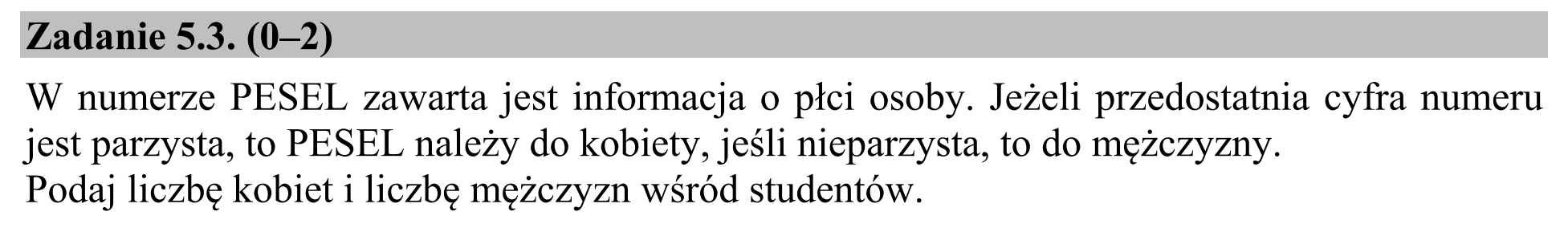 Matura, maj 2016, zadanie 5.3