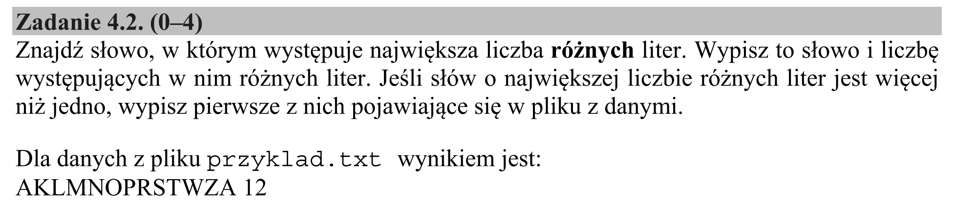 Matura, maj 2018, zadanie 4.2