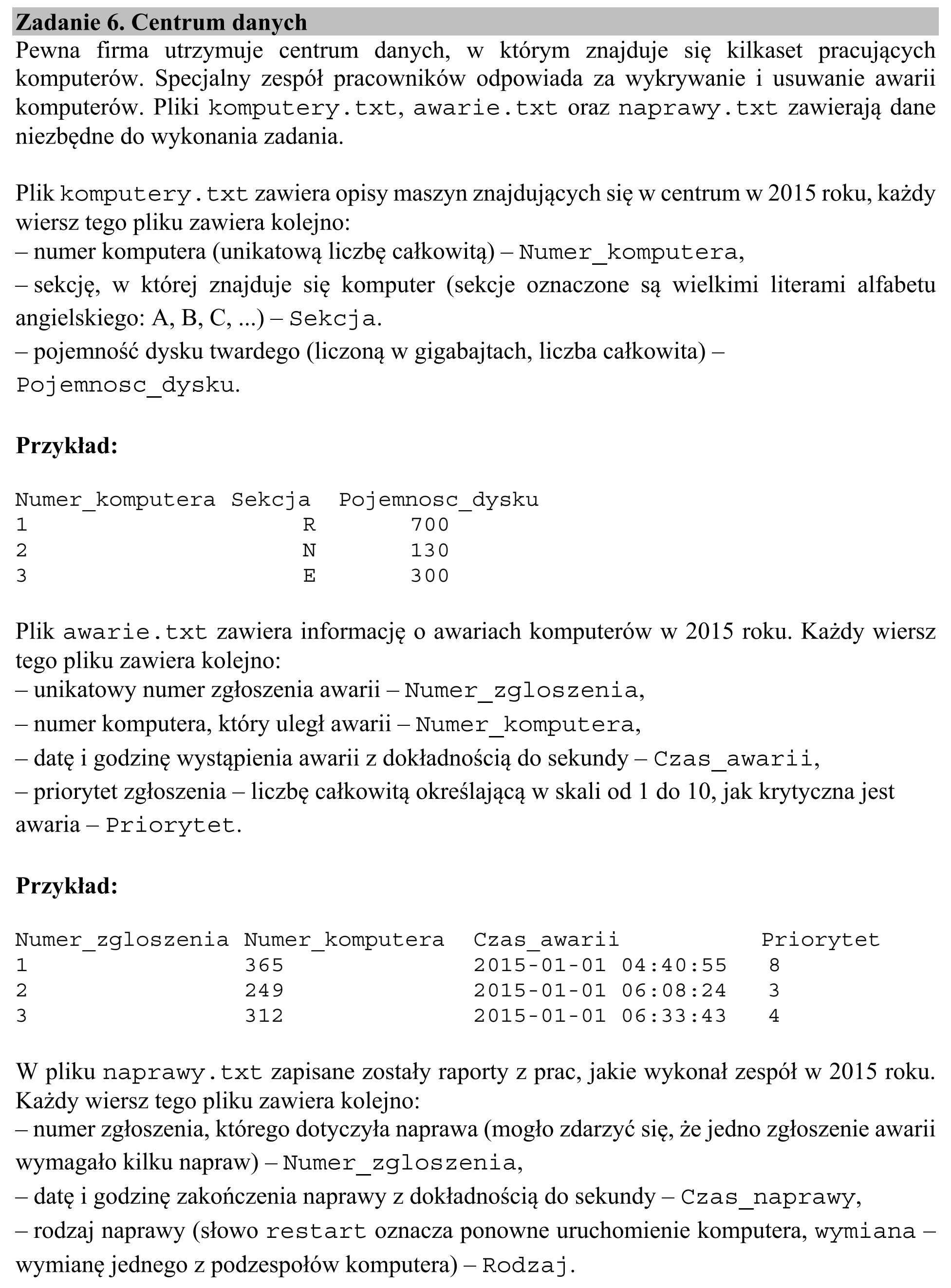 Matura, maj 2018, wstęp zadania 6, fragment 1