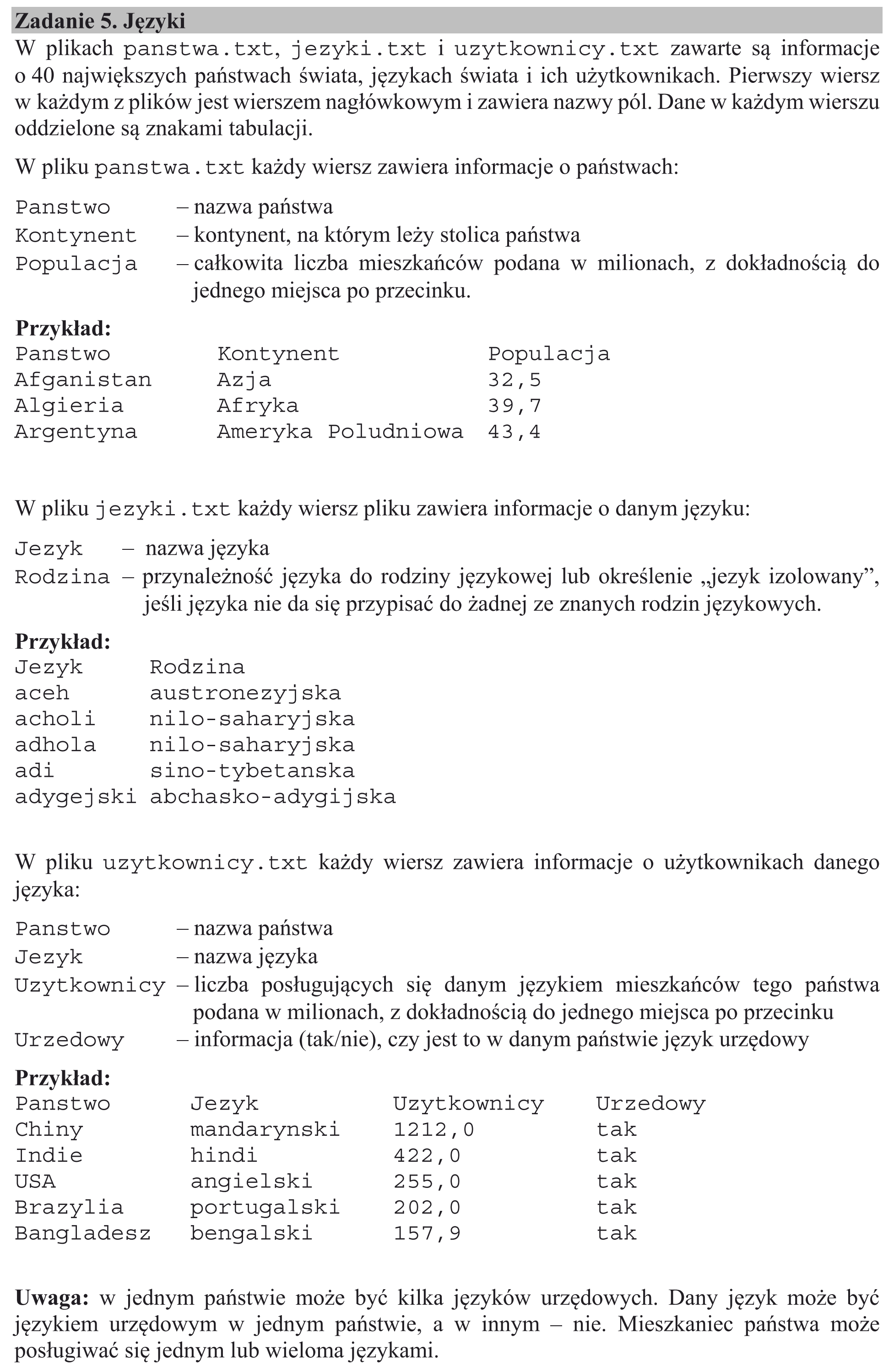 Matura, maj 2020, wstęp zadania 5, fragment 1