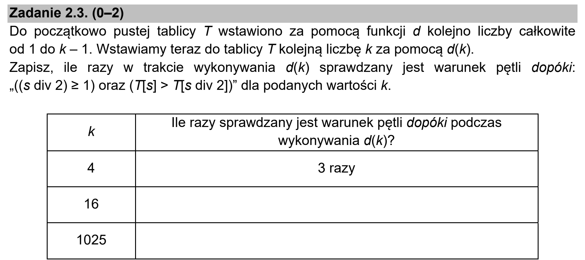 Matura, maj 2021, zadanie 2.3