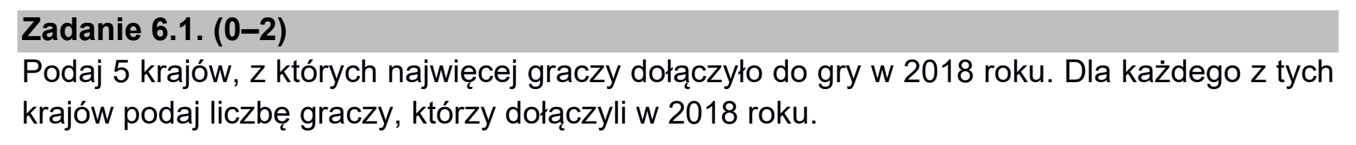 Matura, maj 2021, zadanie 6.1