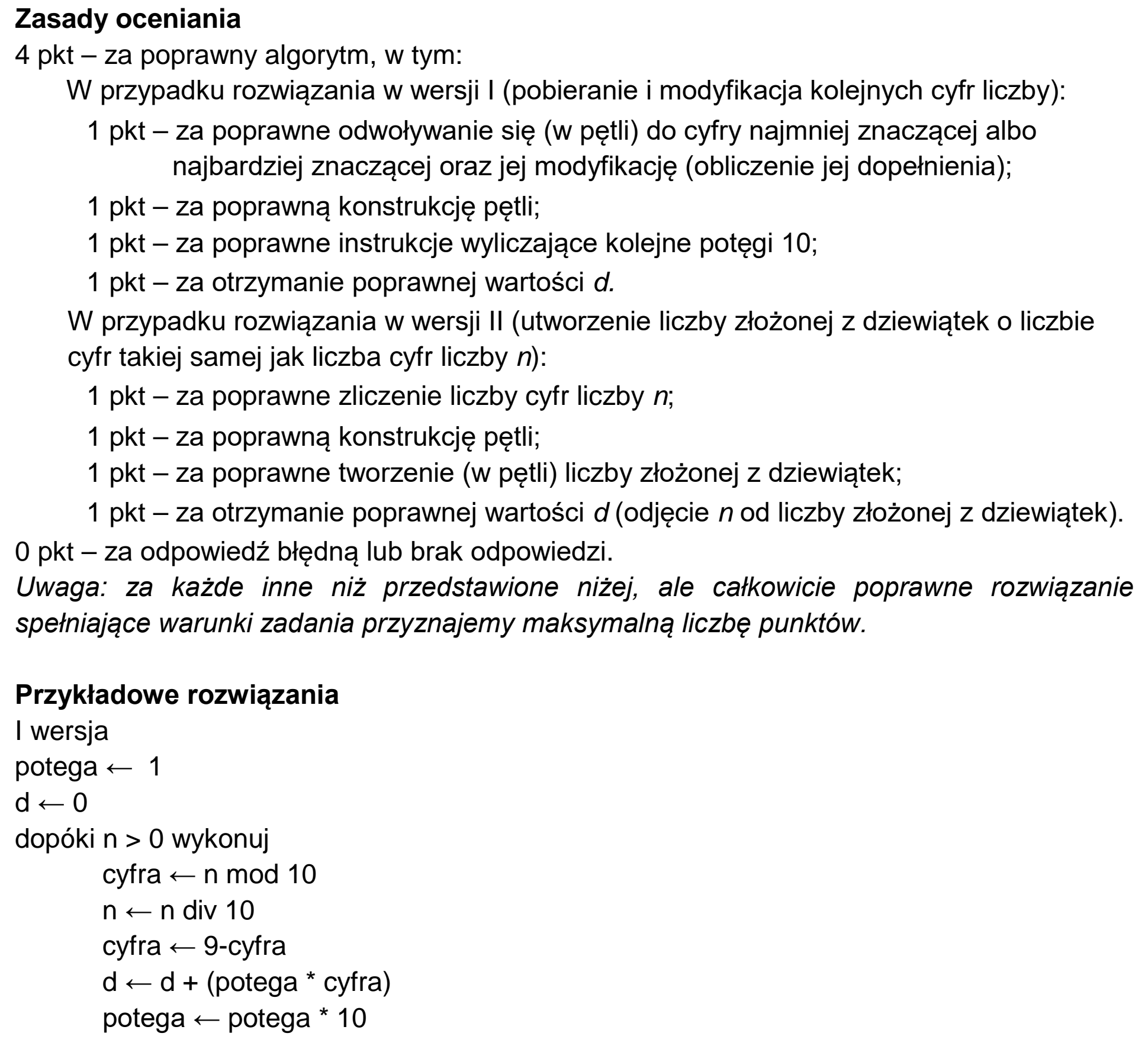 Matura, maj 2021, odpowiedź do zadania 1.2, fragment 1