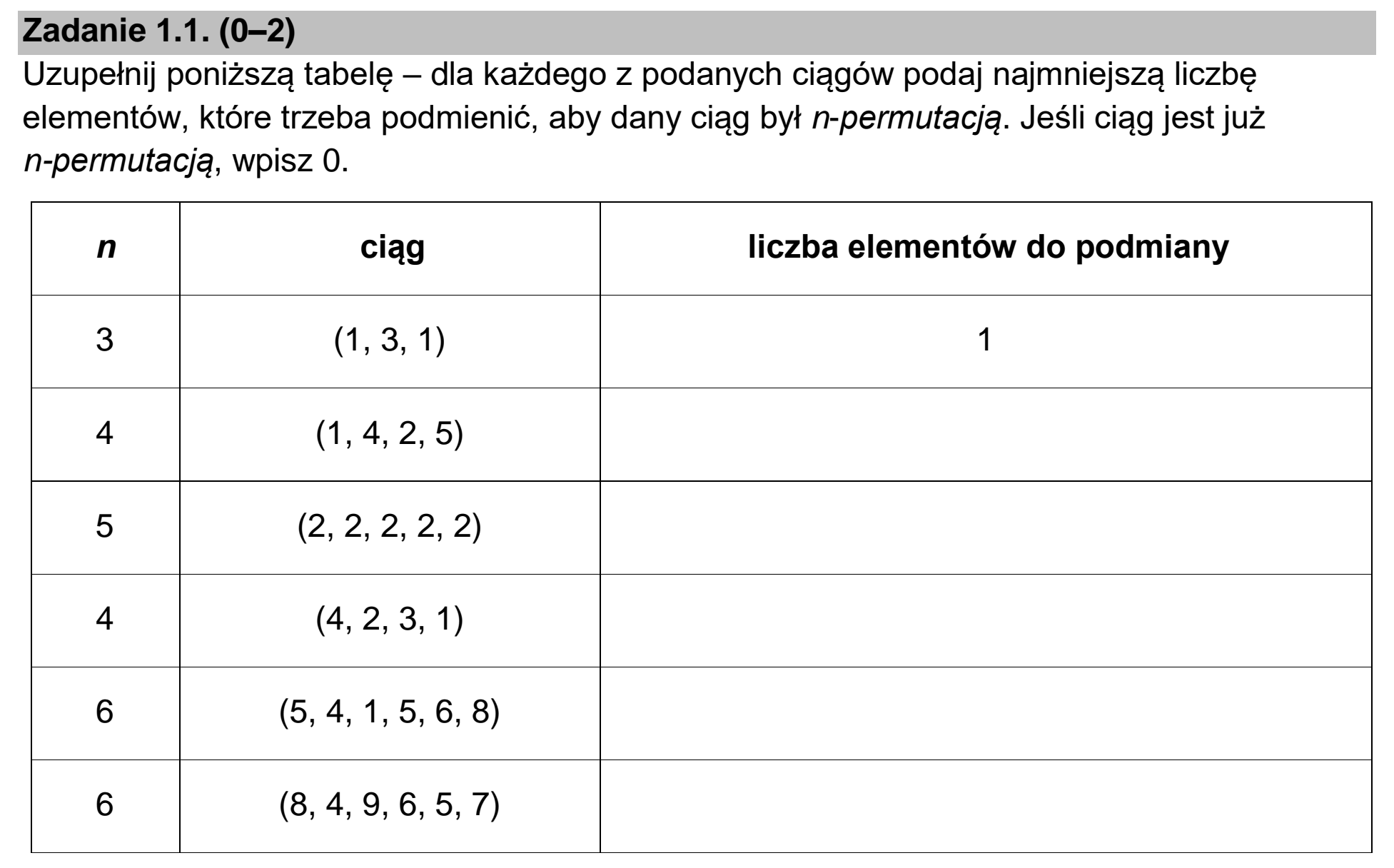 Matura, maj 2022, zadanie 1.1