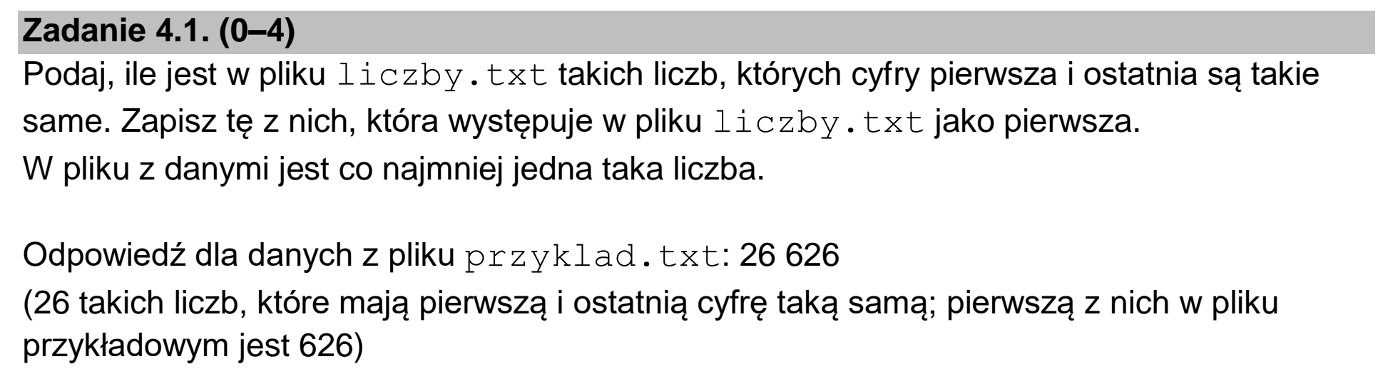 Matura, maj 2022, zadanie 4.1