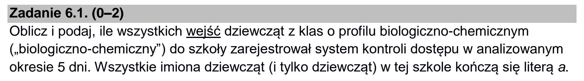 Matura, maj 2022, zadanie 6.1