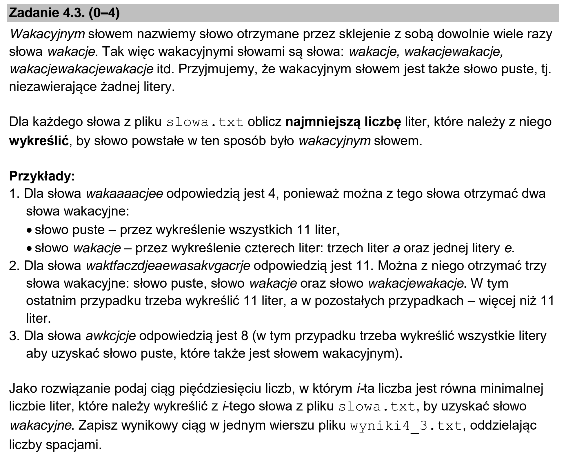 Matura, maj 2023, zadanie 4.3