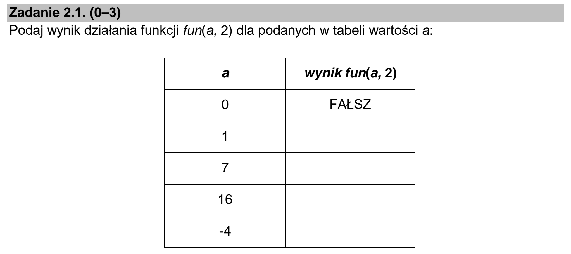 Matura, maj 2024, zadanie 2.1