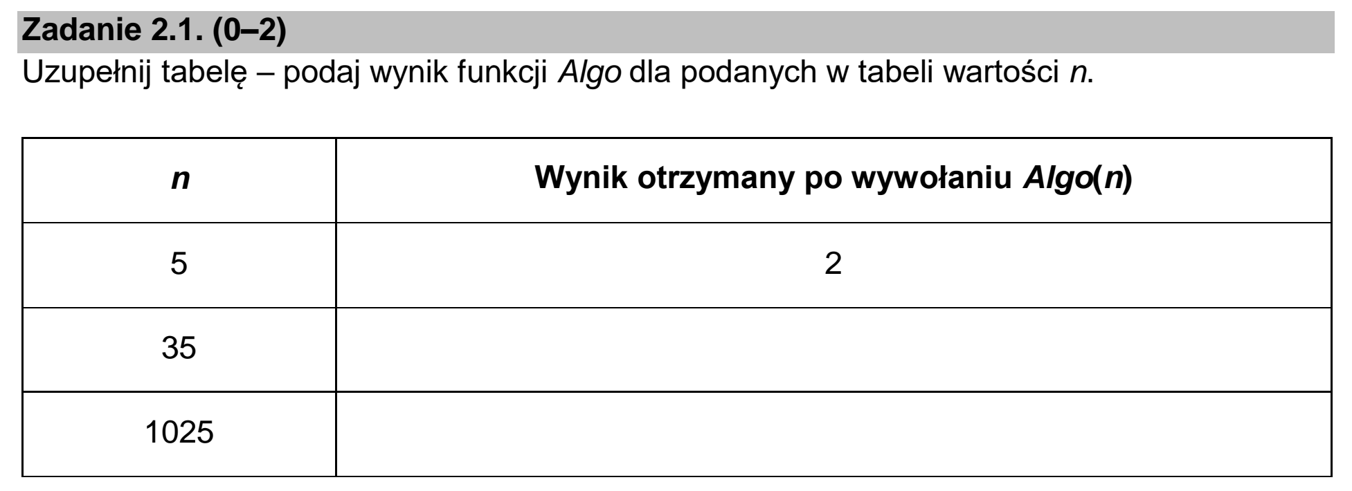 Matura próbna, marzec 2021, zadanie 2.1