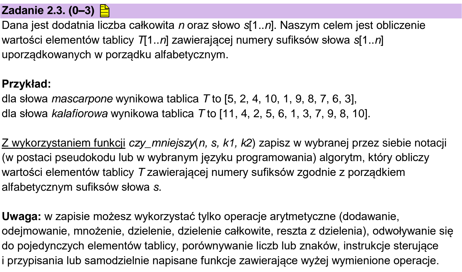 Matura dodatkowa, czerwiec 2023, zadanie 2.3, fragment 1