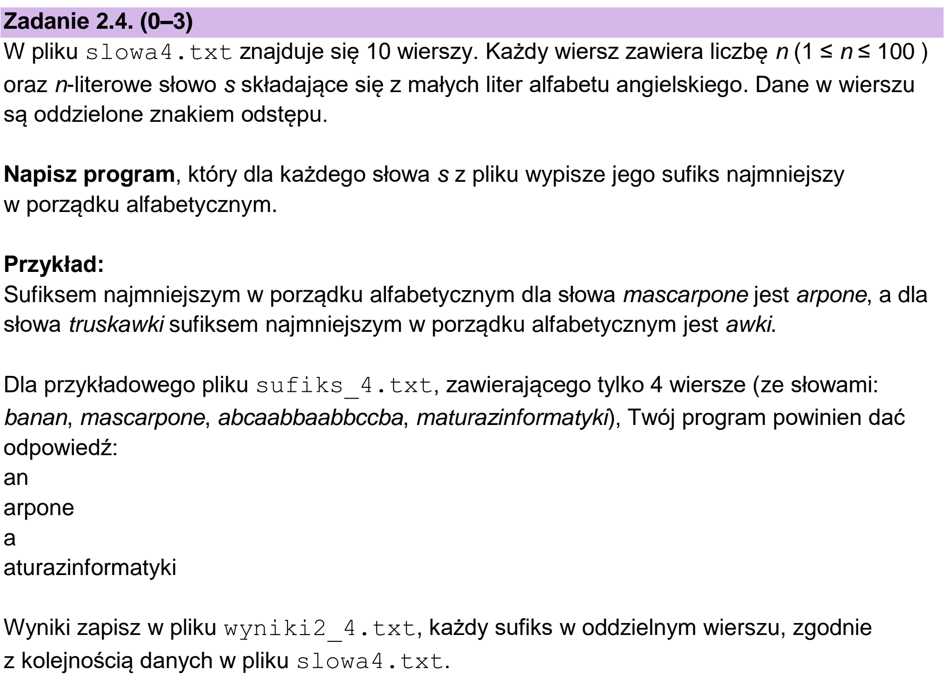 Matura dodatkowa, czerwiec 2023, zadanie 2.4