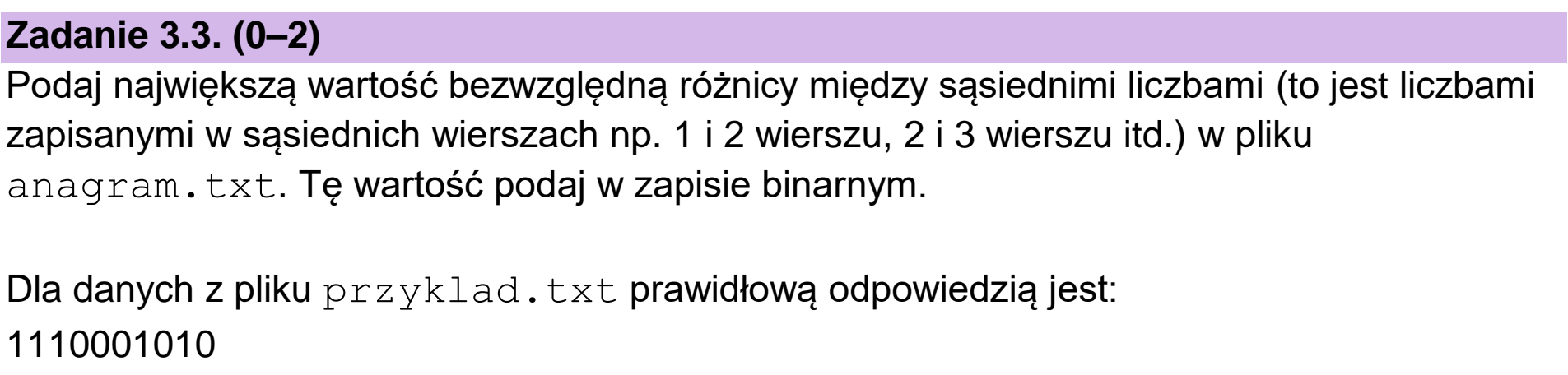 Matura dodatkowa, czerwiec 2023, zadanie 3.3