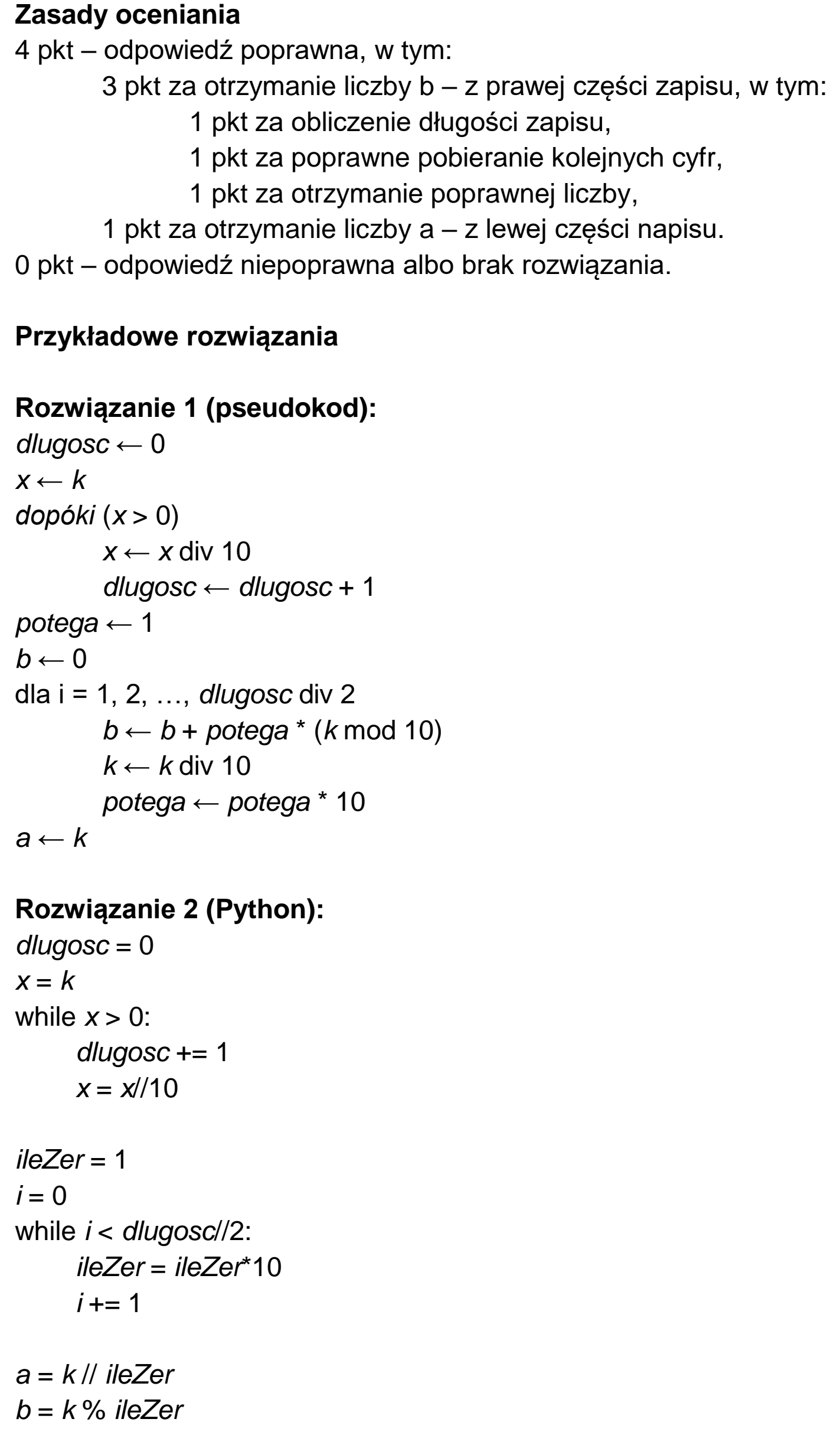 Matura dodatkowa, czerwiec 2025, odpowiedź do zadania 2.1