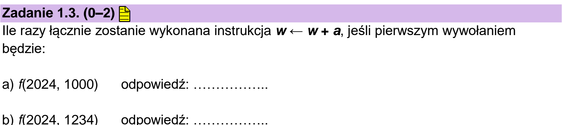 Matura dodatkowa, czerwiec 2025, zadanie 1.3