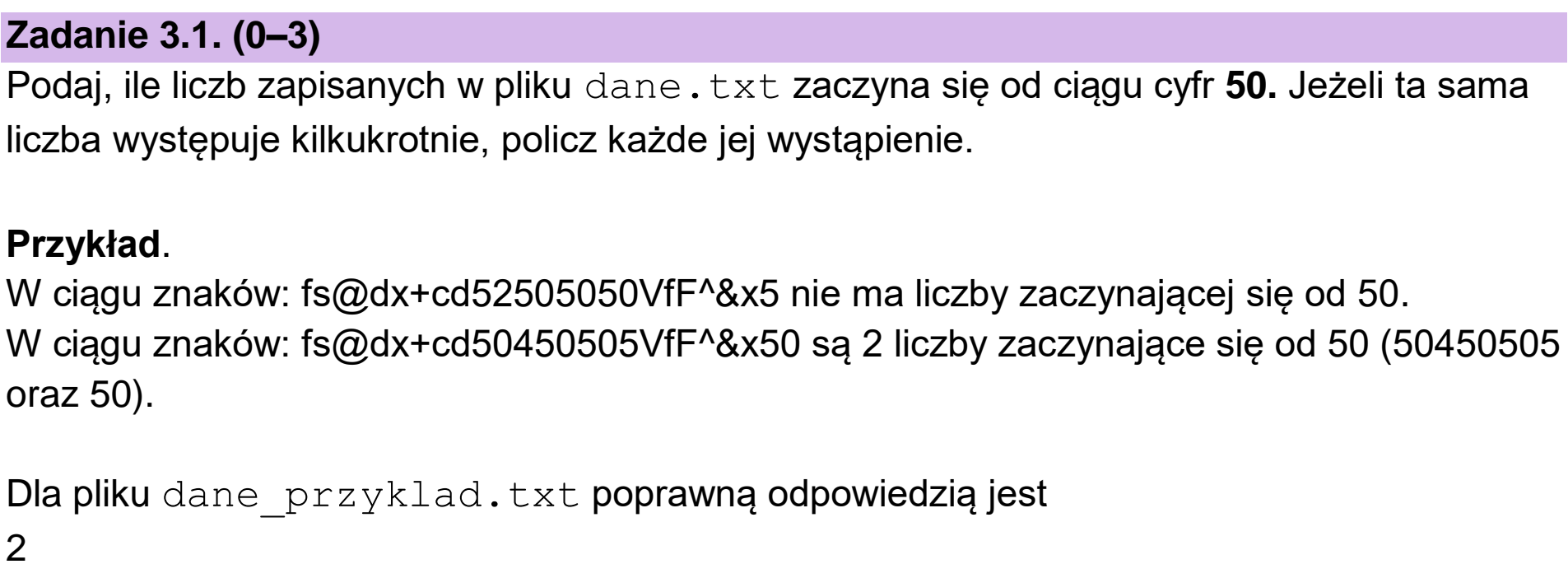 Matura dodatkowa, czerwiec 2025, zadanie 3.1